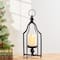 16.5" Modern Farmhouse Black Metal Candle Lantern